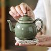 Tetera de celadón Yue Kiln, tetera individual de alta gama, juego de té de kung fu para el hogar, patrón Ruyi, cerámica, filtro de gran capacidad