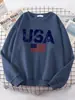 Letras Americanas Bandera Americana Estrellas y Rayas Sudadera con Capucha para Mujer Sudadera Oversize Urbana Personalidad Cálida