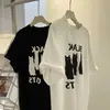 Ins Super Fire Cat Impresso Camiseta de Algodão de Manga Curta Feminina Summer Design Sense Camiseta de Meia Manga Solta Chic Hong Kong Estilo Top
