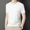 Tiktok hombres verano nuevo gofre manga corta hombres suelto delgado Transpirable Alta elasticidad hombres cuello redondo camiseta