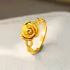 Loja de ouro com anel de ouro rosa areia designer de nicho feminino anel de abertura de senso sênior para presente de namorada