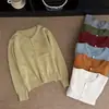 Cárdigan Pequeño con Hebilla Dorada / Cárdigan de Punto Retro Coreano con Cuello Redondo y Hebilla Dorada Abrigo Suéter Suave y Esponjoso para Mujer Otoño Invierno