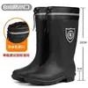 Botas impermeables con cordón engrosadas, tallas 39-48, tallas extragrandes, unisex, cálidas, impermeables, forradas de felpa, desmontables y antideslizantes, botas de lluvia para hombre