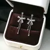 Brincos de Pérola com Laço e Franja de Agulha de Prata, Brincos Geométricos Redondos de Diamante Inteiro de Nicho, Brincos Redondos de Pérola com Cravação de Diamantes de Luxo Leve