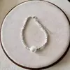 Pulseira de Prata e Pérola para Mulheres, Estilo Coreano, Tendência do Instagram, Luxo Leve, Fashion, Versátil, Design de Nicho, Sensação de Alta Qualidade, Atacado