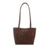 Cesta de vegetais tecida elegante de alto valor bolsa vazada bolsa tote de ombro único bolsa de axila personalizada moderna de grande capacidade