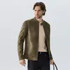 2025 Chaqueta Nueva para Hombre Nueva Chaqueta de Cuero con Terciopelo Chaqueta de Motociclista Atractiva Estilo Coreano Ajustada Cuello Alto Chaqueta de Cuero PU