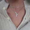 Estilo Coreano Indústria Pesada Laço de Diamante Corrente Flash de Prata 925 Luxo Leve Nicho Colar Simples Elegante Moda Corrente de Pescoço