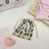 34225 Bolsa de Armazenamento com Cordão Floral Pequeno Pastoral Cosméticos Portátil Batom Organizador de Viagem