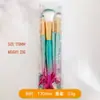Set de brochas de maquillaje de cuatro piezas con cola de pez, mango de cristal, cerdas suaves, herramientas de belleza brillantes, láser, disponible para venta al por mayor