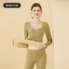 Outono e Inverno sutiã de veludo com gola quadrada peça única roupa íntima térmica feminina aquecimento amigável à pele espessado com veludo top básico para todas as ocasiões