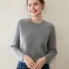 Nuevo Suéter de Cachemira para Mujer Otoño/Invierno 2026 Jersey de Punto Cuello Redondo Doble Hilo Espesor Cálido Capa Base