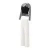 Conjunto de Yoga para Mujer para Tensar el Abdomen y Levantar las Caderas, Sensación de Segunda Piel, Sin Costuras, Secado Rápido, Transpirable, Conjunto de Dos Piezas para Mujer para Gimnasio, Levantamiento de Pesas, Pilates, Otoño