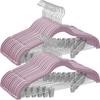 Percha de flocado directa de fábrica con clip para pantalones de adultos, percha antideslizante para tienda de ropa, percha de plástico, venta al por mayor