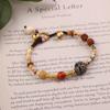 Pulsera de Piedra Natural Estilo Étnico Tibetano Nuevo Retro Simple Personalidad para Hombre y Mujer Serie Cuentas Nepalés Tejida