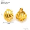 Pendientes de elementos marinos con explosiones transfronterizas europeas y americanas. Pendientes de vieira de acero inoxidable chapados en oro de alta calidad. Pendientes de moda para mujer.
