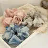 Goma para el pelo scrunchie degradada tie-dye de alta gama estilo coreano, nueva y elegante goma para coleta, accesorio para el pelo para mujer