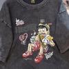 Camiseta de manga corta para hombre y mujer verano 2025 retro americano frito callejero chic estilo Hong Kong estilo holgazán caricatura top de algodón viejo