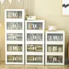Caixa de Armazenamento Simples Moderna Dobrável Armário de Armazenamento de Brinquedos com Portas Simples/Duplas Armário de Armazenamento de Plástico Guarda-roupa Armazenamento de Livros Sala de Estar