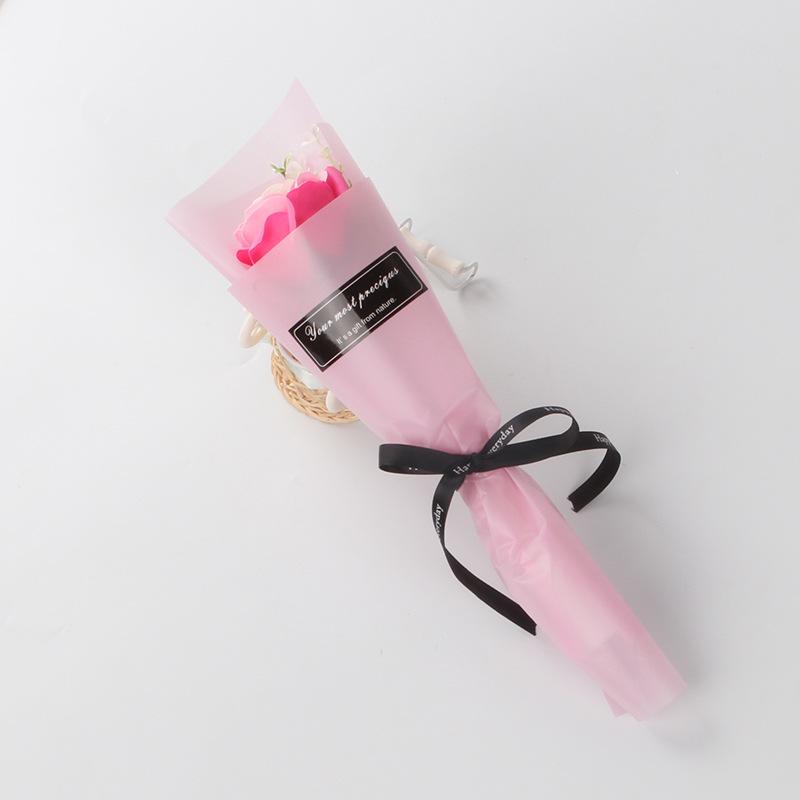 单束大玫瑰桃花色