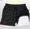 Gimnasio Fitness Jogging Entrenamiento Shorts de Secado Rápido para Hombre Dos en Uno Doble Capa Entrenamiento Juvenil Pantalón de Chándal Holgado
