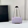 Bolso de Cadena Acolchado Cf25 Estilo Canal de Suministro Transfronterizo Europeo y Americano para Mujer, Bolso Clásico de Hombro Cruzado de Piel de Cordero a la Moda