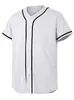 Amazon Transfronterizo Popular Casual Americano Cardigan con Botones Uniforme de Béisbol Color Sólido Manga Corta para Hombre Jersey Personalizado
