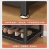 Banqueta para Cambiar Zapatos para Uso Doméstico, Gabinete de Zapatos y Banco Integrados, Arte de Hierro para Entrada con un Toque de Lujo Ligero, Banco para Ponerse Zapatos con Zapatero
