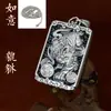 Pingente de dinheiro de prata esterlina 999 masculino Colar de prata maciça masculina Acessórios da moda para todos os estilos Pingente vazado Pingente masculino