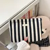 Bolso de rayas bolso de mano bolso tote pequeño organizador de maquillaje bolsa de almacenamiento monedero neceser bolso de mano bolso portátil