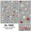 Manicure de Flores Silvestres Coloridas de Primavera Adesivos em Relevo Pintura a Óleo Romântica Adesivos de Unha Frescos Simples Fofos Novo Estilo