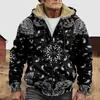 Chaqueta de Algodón Gruesa con Forro de Polar Estilo Étnico Camuflaje Transfronterizo 2025 con Cremallera y Bolsillos de Parche para Abrigo