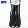 Calça Esportiva Casual Masculina Estilo Outono Novo Listras Americanas Masculina Solta Reta de Perna Larga Calça Cargo Marca Tendência Tamanho Plus