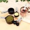 Juego de 8 piezas de taza medidora y cuchara medidora de acero inoxidable, cuchara medidora con escala, cuchara medidora, taza medidora de plástico, juego de cucharas medidoras
