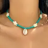 Collar de Clavícula de Verano Europeo y Americano con Cuentas Estilo Playa con Concha Marina Estrella de Mar Todo-partido