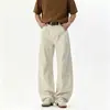 Pantalones de trabajo casuales plisados estilo americano color verde militar para hombre, pantalones de pierna ancha rectos holgados de moda para verano, pantalones de algodón puro lavados