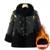 La Belleza de la Vejez: Ropa de Algodón Cálida de Invierno para Mujeres de Mediana Edad y Mayores, Chaqueta Integrada con Forro de Felpa para Madres, Abrigo de Algodón con Cuello de Piel para Abuelas