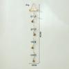 Estilo Mediterráneo Doble Cara Cadena de Peces Campana de Viento Colgante Decoración de Pared Madera Maciza Cuerda de Cáñamo Nórdico Creativo Pared
