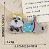 Pegatinas Bordadas Originales de Cachorro de Dibujos Animados Autoadhesivas Hechas para Usar Accesorios para Fundas de Teléfono Móvil DIY Pegatinas de Parche Accesorios para Zapatos y Sombreros Pegatinas de Tela