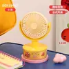 Iluminação LED Gradiente, Ventilador de Mesa com Ângulo Ajustável, Vento Forte de Três Velocidades, Ventilador Pequeno Recarregável por USB para Mesas de Escritório e Dormitórios