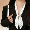 Nuevo Pañuelo de Seda Retro de una Sola Perla para Primavera, Estilo Coreano de Moda, Satén Versátil para Exteriores, Viajes, Sesión de Fotos, Bufanda para el Cuello de Mujer