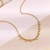 Europa y Estados Unidos transfronterizo estilo INS alta gama exquisito Joker joyería acero inoxidable chapado en oro de 18K gota circón cadena lateral