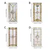 Padrão floral geométrico com borda dourada, decoração de janela translúcida deslumbrante, adesivo eletrostático para vidro para proteção solar e isolamento térmico da janela
