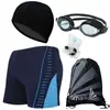 Bermuda de natação masculina, tamanho grande, corte solto, tamanho adulto, design de perna quadrada, adequada para fontes termais, previne situações embaraçosas, atacado do fabricante