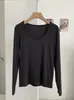 KEKEZOON Camiseta Básica Versátil de Color Sólido con Cuello Redondo y Mangas Largas para Mujer, 17 Colores, Corte Delgado, 8986