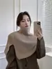Cachecol gola alta estilo coreano pulôver 2026 para mulheres, peça externa de inverno, aquecedor de pescoço de tricô quente, gola falsa, xale, capa