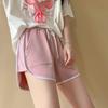 Shorts Esportivos com Bainha Envolvida para Verão Feminino Roupa Externa Novos Calções Slim com Cordão de Ajuste e Pernas Largas Soltos Retos para Fitness Doméstico Calções Curtos