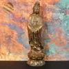 Hongda Full Brass Antique Pulp Copper Guanyin Buddha Estátuas Nanhai Guanyin Bronze Buddha Estátuas Ornamentos