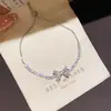 Pulseira de Zircônia em Forma de Laço Estilo Francês, Pulseira de Alto Padrão Estilo Coreano Simples e Doce, Joia de Mão Levemente Luxuosa e Versátil para Mulheres