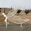 Adereços de Casamento Ornamentos de Teto de Palco Decoração de Janela Arte em Ferro Forjado para Caminho Novo Rede de Elfo Asas de Borboleta